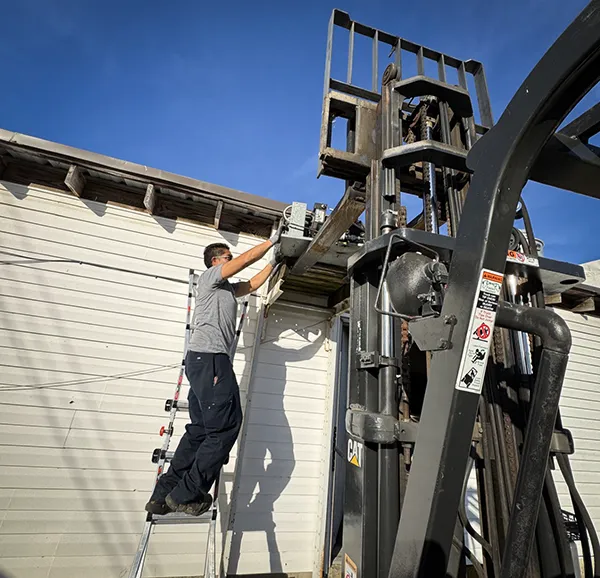 Prime Heating & Air working on an install.